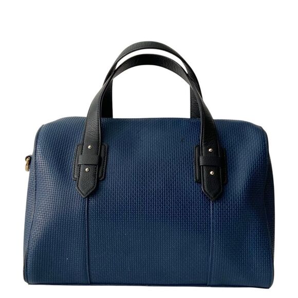 Vintage Cole Haan Blue Satchel/Crossbody with Black Trim & Gold Hardware in OS - Picture 2 of 9